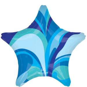 Blue macro marble star
