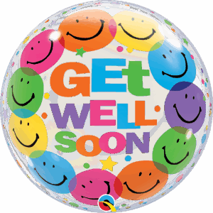 Get well soon smile face bubble