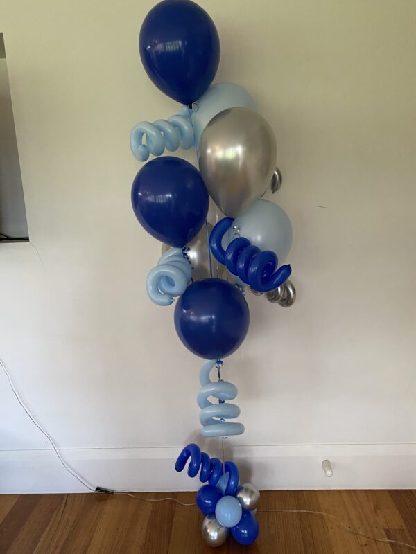 Squiggle bouquet of seven round balloons and seven squiggles!