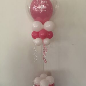 I love you pink bubble table centrepiece