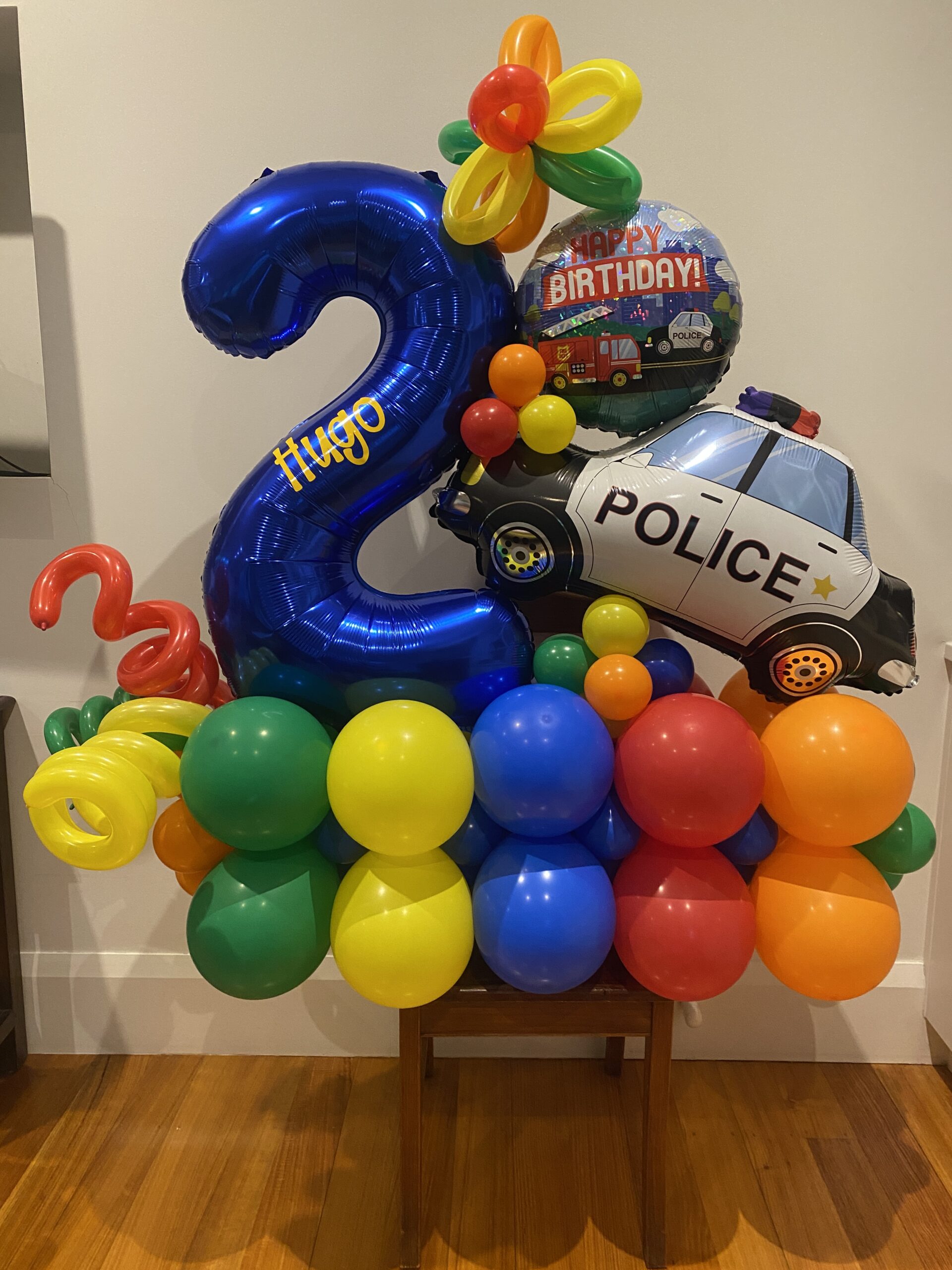 Hugo's 2nd birthday balloon stack