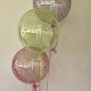 Bunch of three helium filled confetti beads balloons!